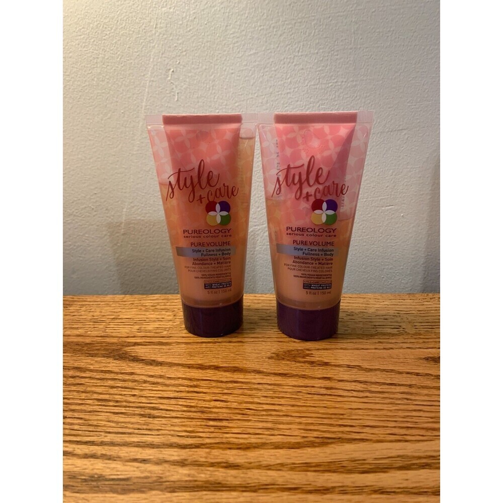 (2) PUREOLOGY Pure Volume Style + Care Infusion Fullness Body 5oz New Hair SET